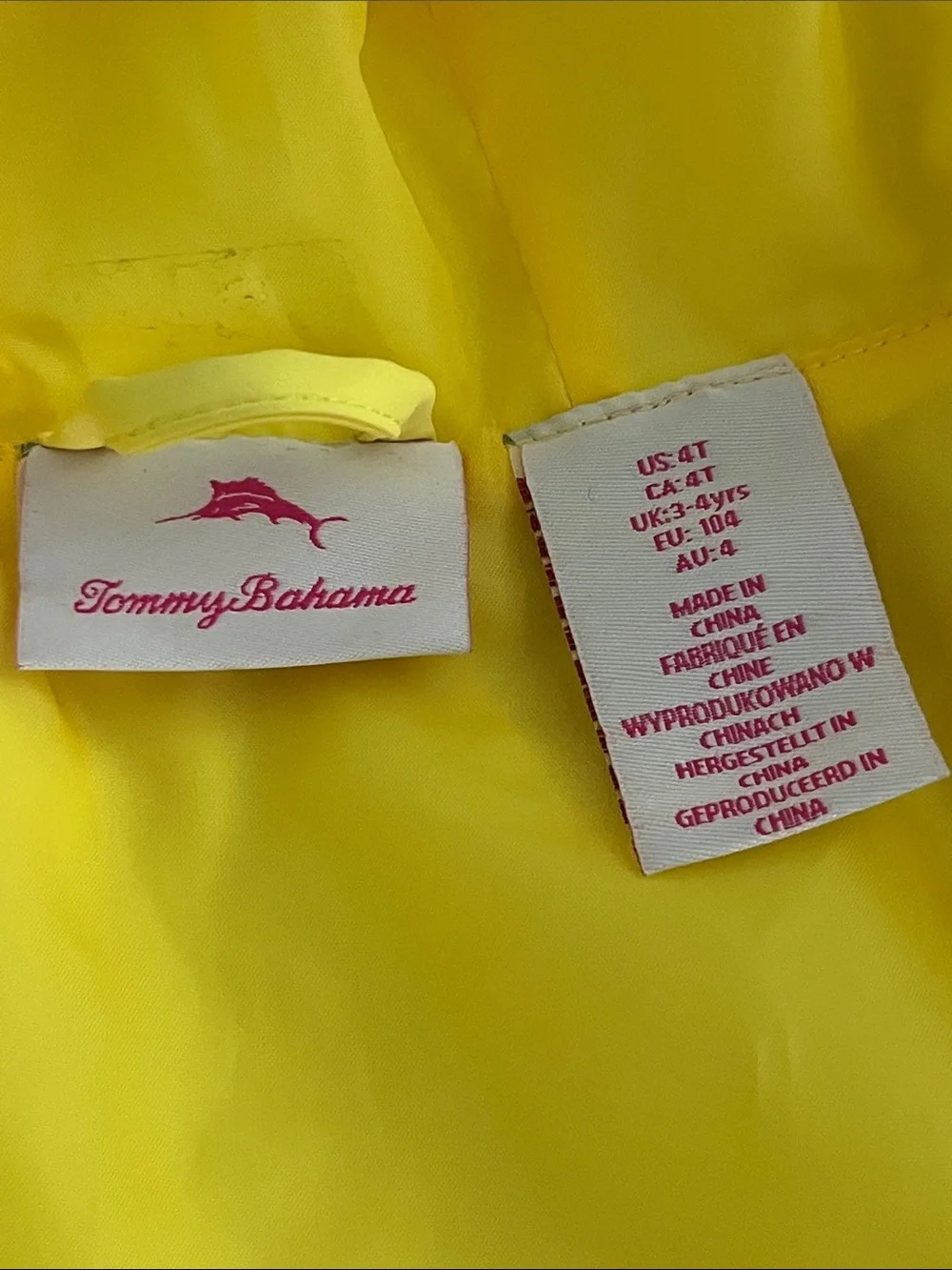 Tommy Bahama Yellow Raincoat